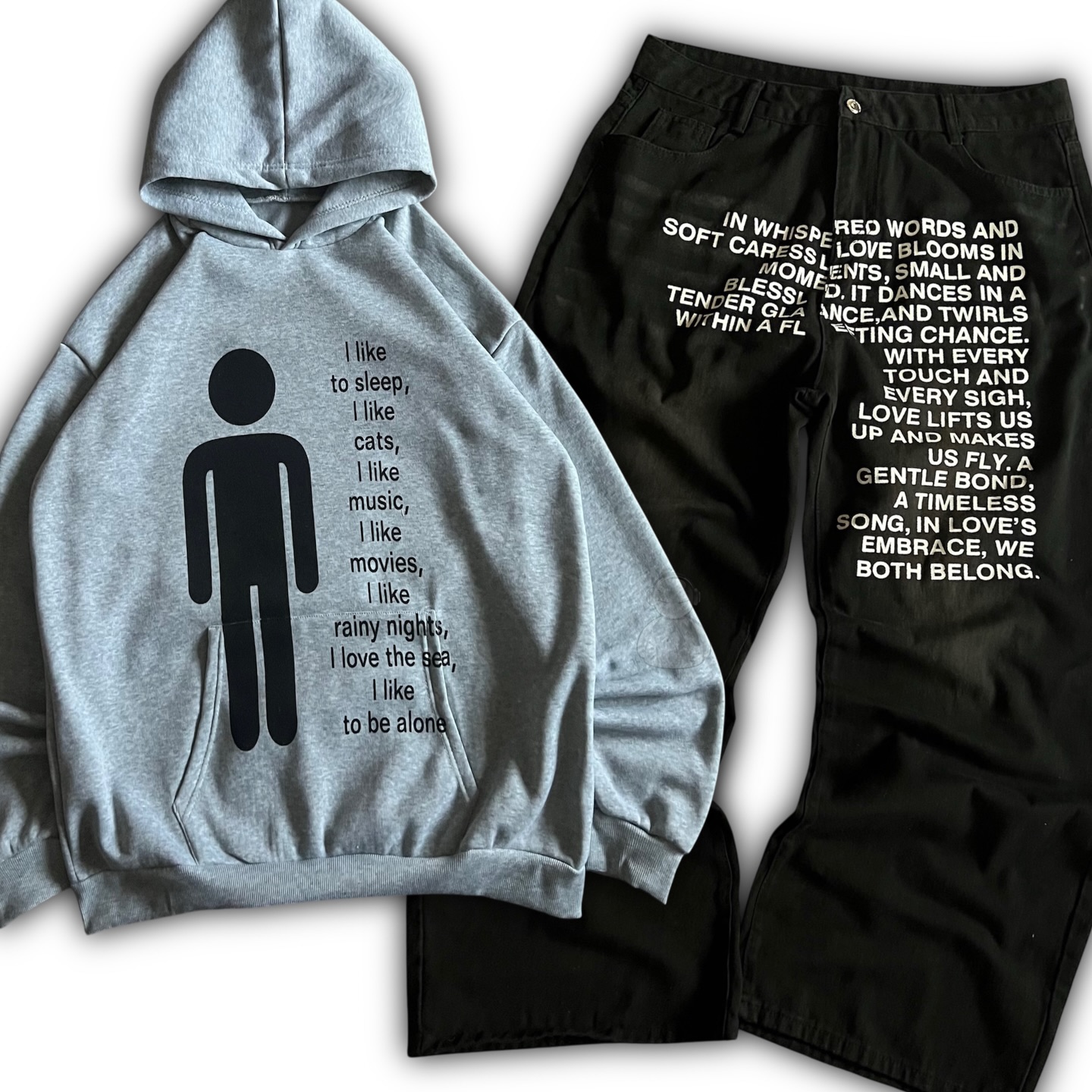 Mens Fashion Streetwear - 아메리칸 패턴 레터 진 Y2K 남성