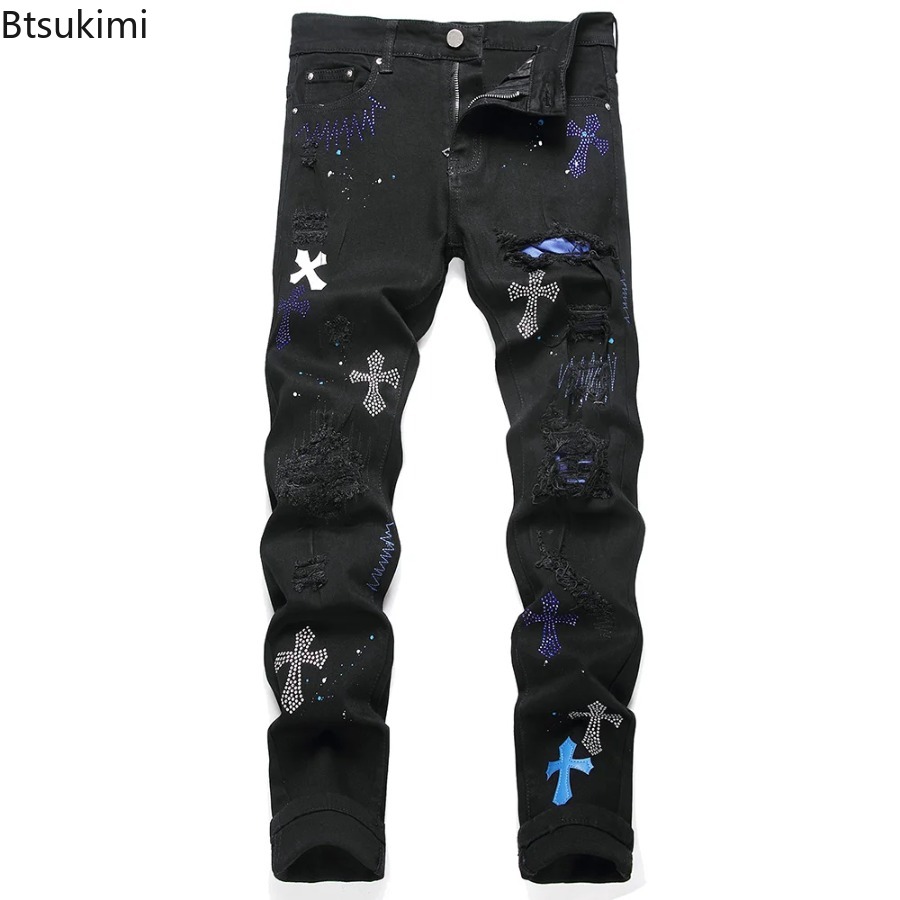 Men'S Fashion Nova Jeans - 2026 신상 남성 패션 크리스탈 크로스