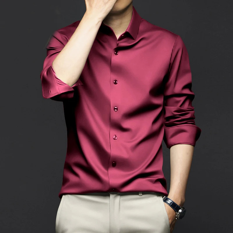 Dress Shirt Non-Iron - 5XL 대형 남성 드레스 순수한 흰색