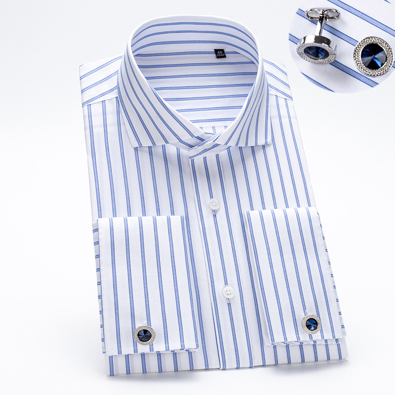 Dress Shirt Non-Iron - 남성용 럭셔리 윈저 칼라 코튼 프렌치