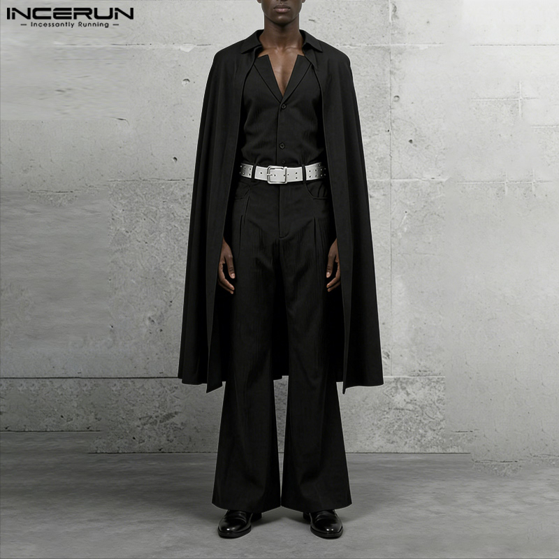 Mens Fashion Streetwear - INCERUN 남성 세트 솔리드 컬러 라펠