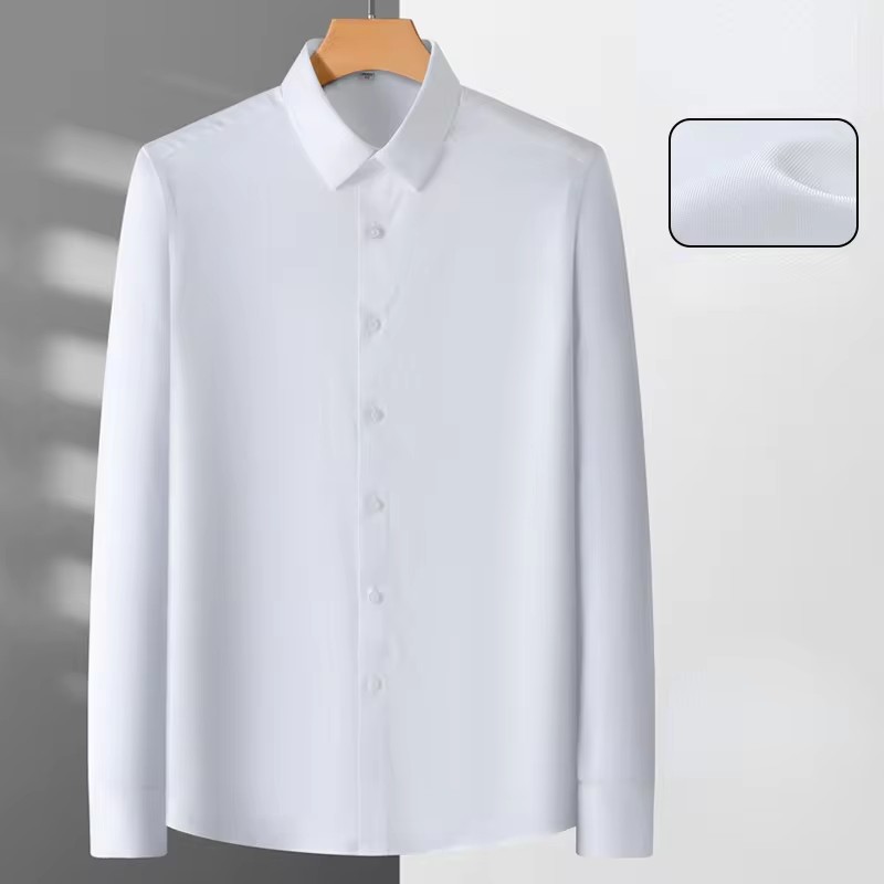 Dress Shirt Non-Iron - 다림질 필요 없는 마이크로 탄성 남성용