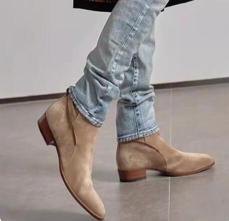 Mens Fashion Dress Shoes - 영국 스타일 카키 카멜 프로스트 버클
