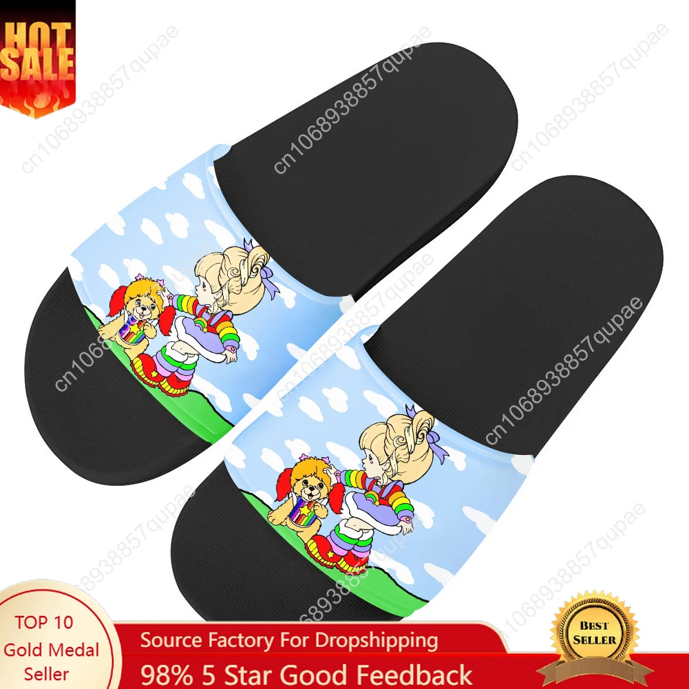 Mens Fashion Sandals - 레인보우 브라이트 슬리퍼 홈 슬리퍼 귀여운