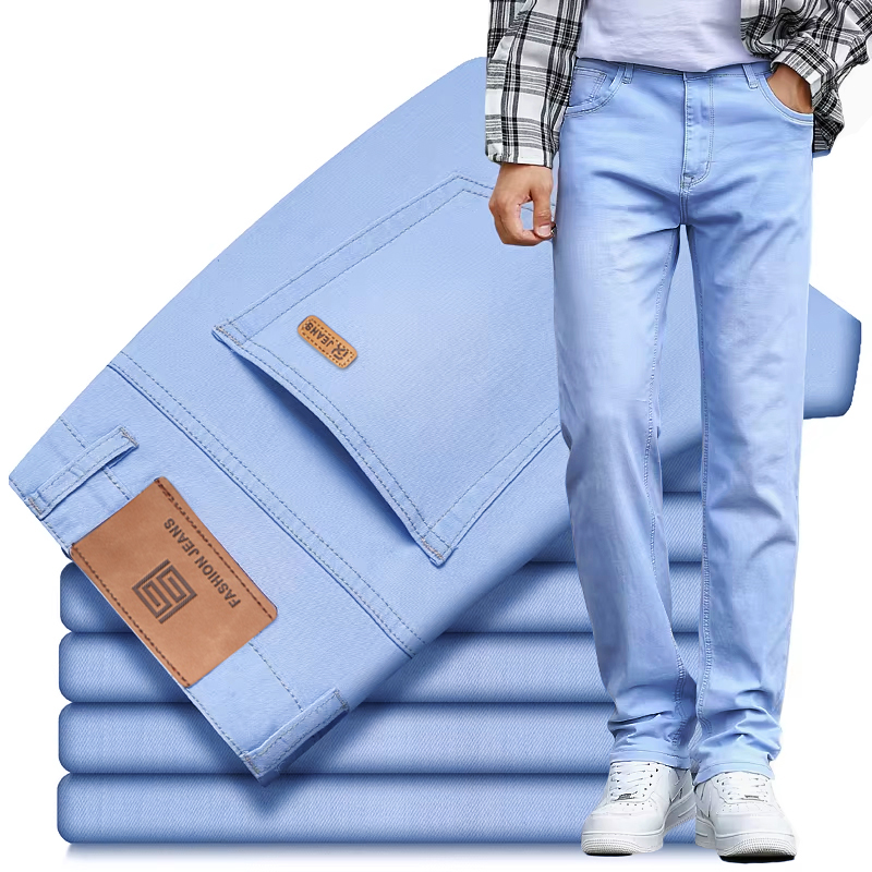Men'S Fashion Nova Jeans - 2025 여름 신상 남성 스카이블루 슬림