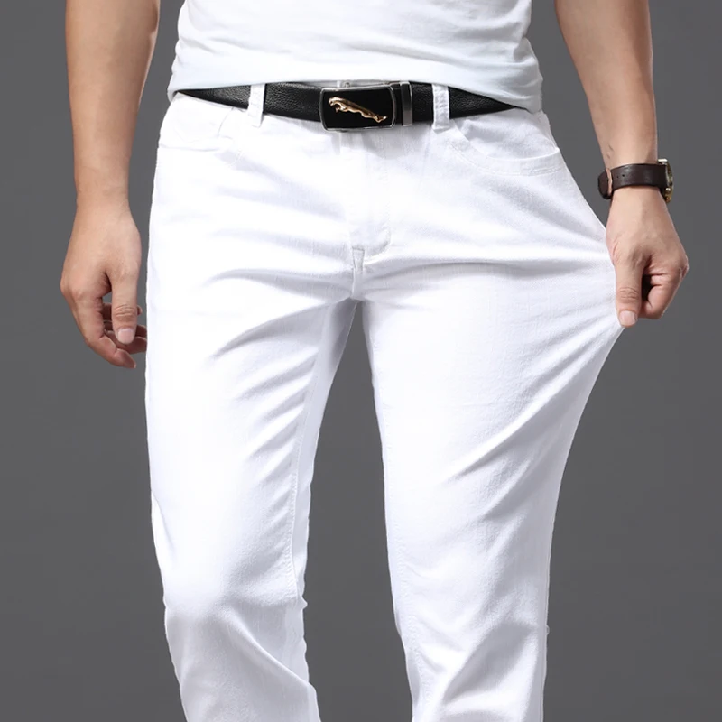 Men'S Fashion Nova Jeans - 남성 슬림 화이트 청바지 새로운 탄력