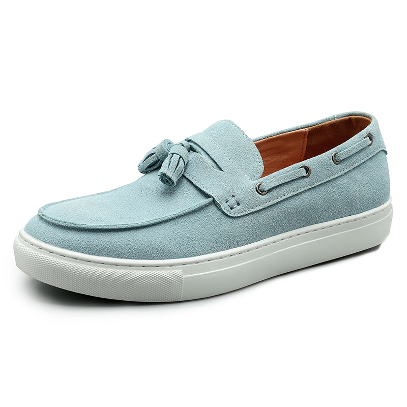 Suede Loafers Men - 클래식 남성 스웨이드 가죽 태슬 로퍼