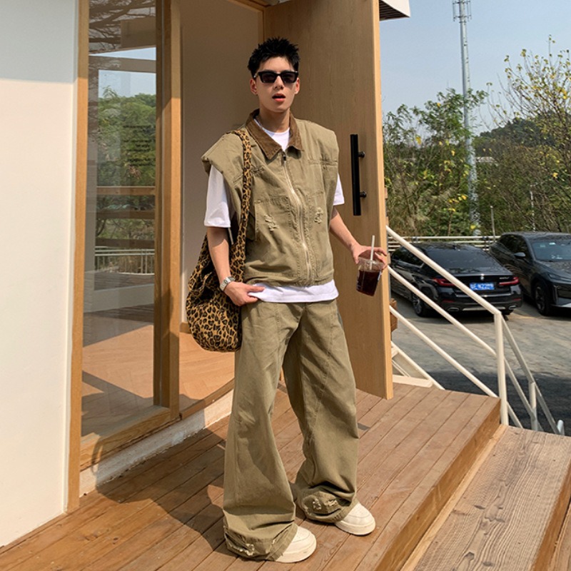 Mens Fashion Casual - 미국 패션 브랜드 레트로 데님 재킷