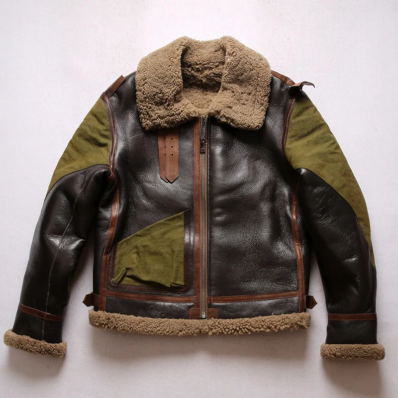 Bomber Jacket Men - 하이 퀄리티 슈퍼 웜 진짜 양