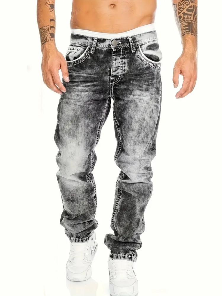 Men'S Fashion Nova Jeans - 유럽 ​​미국 청바지 남자 가을 새로운