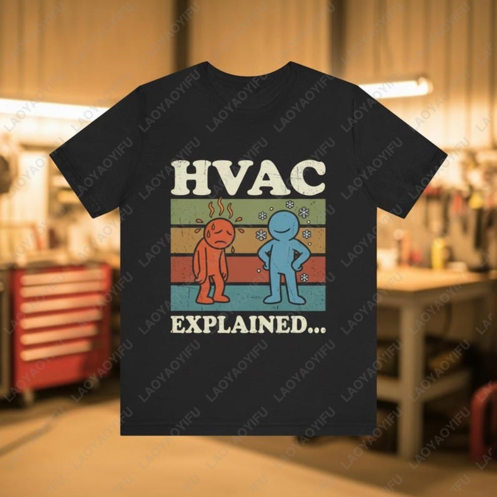 Men'S Fashion Explained - 재미있는 HVAC 설명 티셔츠 에어컨 기술자를