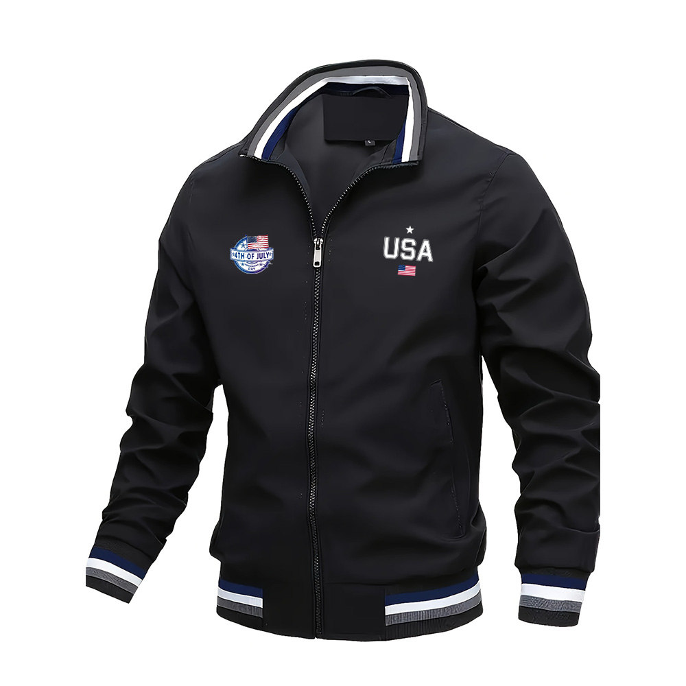 남성용 고품질 패션 캐주얼 미국 레터 그래픽 프린트 아 - Bomber Jacket Men 리뷰 및 가격