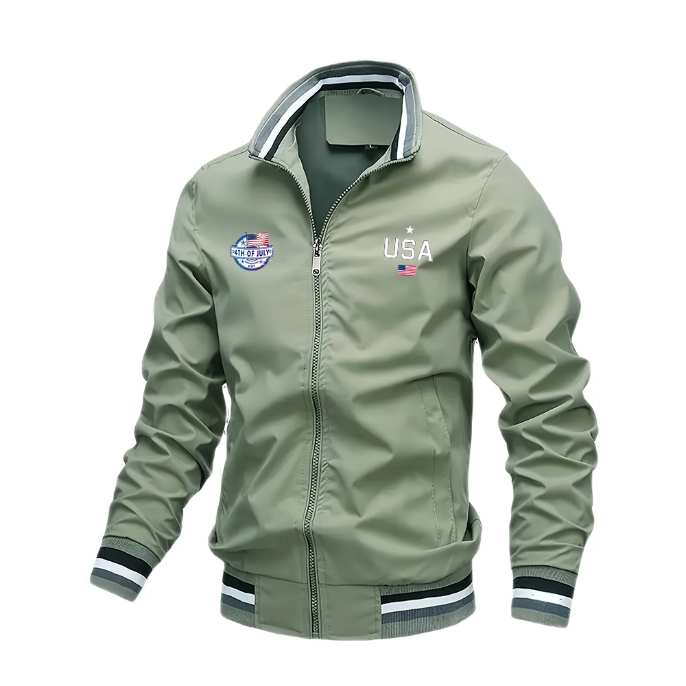 남성용 고품질 패션 캐주얼 미국 레터 그래픽 프린트 아 - Bomber Jacket Men 리뷰 및 가격