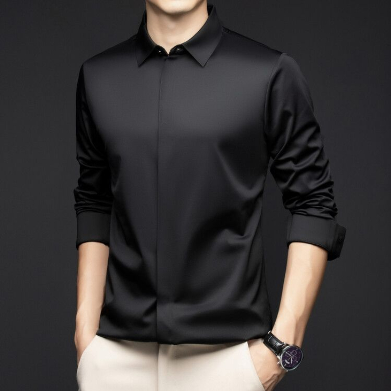 하이 엔드 비즈니스 남성 셔츠 비 철 단추 보이지 않는 - Dress Shirt Non-Iron 리뷰 및 가격