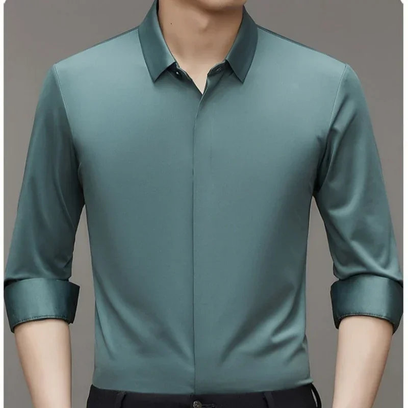 하이 엔드 비즈니스 남성 셔츠 비 철 단추 보이지 않는 - Dress Shirt Non-Iron 리뷰 및 가격