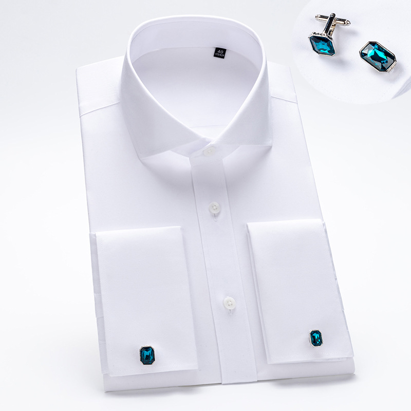 남성용 럭셔리 윈저 칼라 코튼 프렌치 커프 셔츠, 비철 - Dress Shirt Non-Iron 리뷰 및 가격