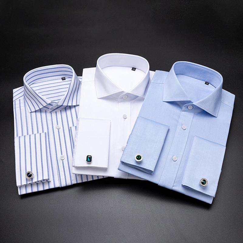 남성용 럭셔리 윈저 칼라 코튼 프렌치 커프 셔츠, 비철 - Dress Shirt Non-Iron 리뷰 및 가격