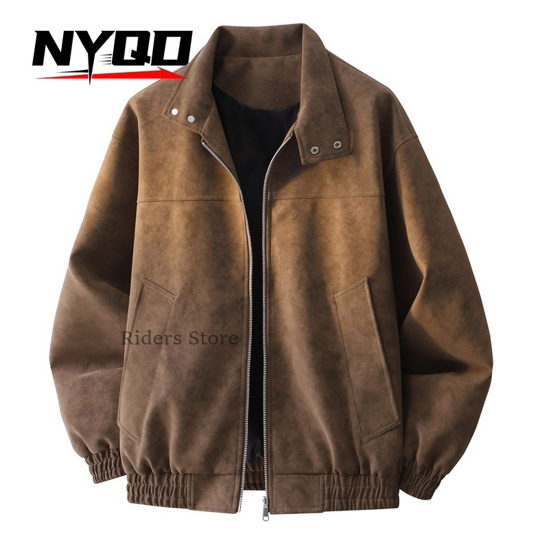남성용 빈티지 스웨이드 질감의 봄버 재킷, 캐주얼 스탠 - Bomber Jacket Men 리뷰 및 가격