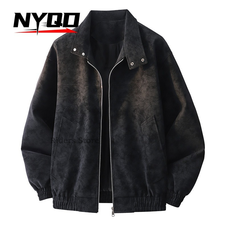 남성용 빈티지 스웨이드 질감의 봄버 재킷, 캐주얼 스탠 - Bomber Jacket Men 리뷰 및 가격