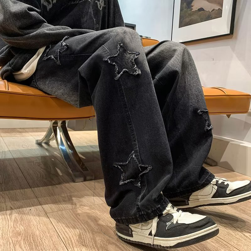 새로운 남성 스타 수 놓은 패션 헐렁한 청바지 Y2K  - Men'S Fashion Nova Jeans 리뷰 및 가격