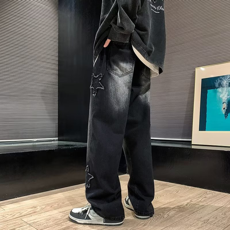 새로운 남성 스타 수 놓은 패션 헐렁한 청바지 Y2K  - Men'S Fashion Nova Jeans 리뷰 및 가격