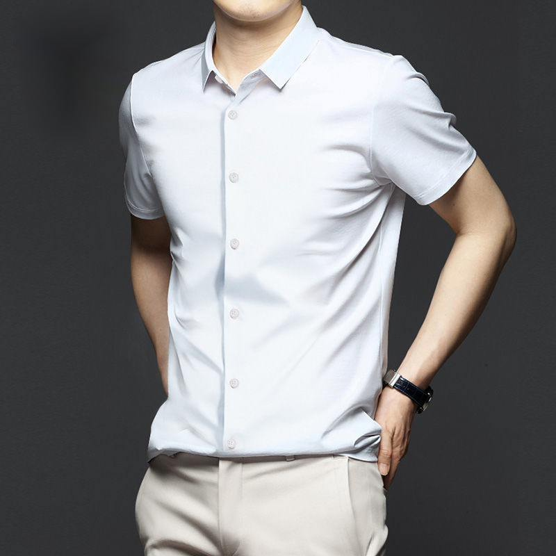 5XL 남성 드레스 셔츠 반팔 기본 패션 솔리드 아이스 - Dress Shirt Non-Iron 리뷰 및 가격