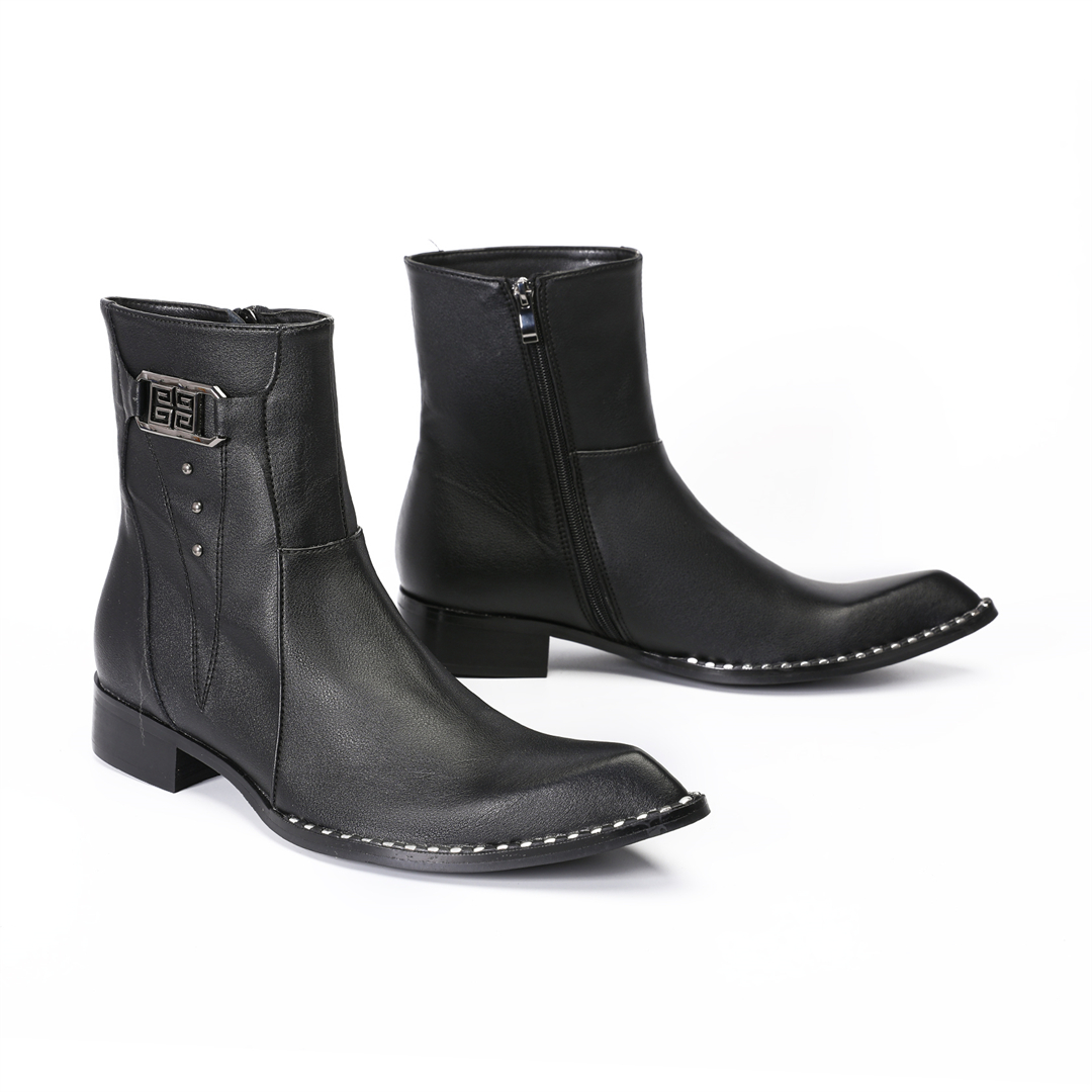 패션 블랙 포인티드 토 남성 정품 가죽 발목 부츠 남성 - Mens Fashion Dress Shoes 리뷰 및 가격