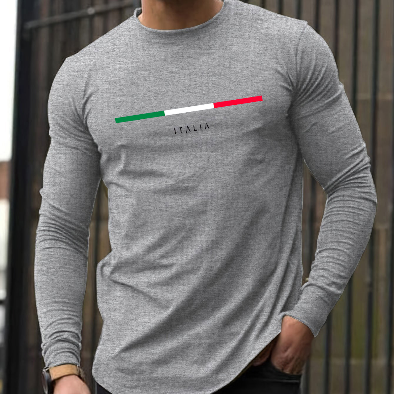 100% 순면 남성용 긴팔 라운드넥 루즈핏 이탈리아 패 - Mens Fashion Casual 리뷰 및 가격