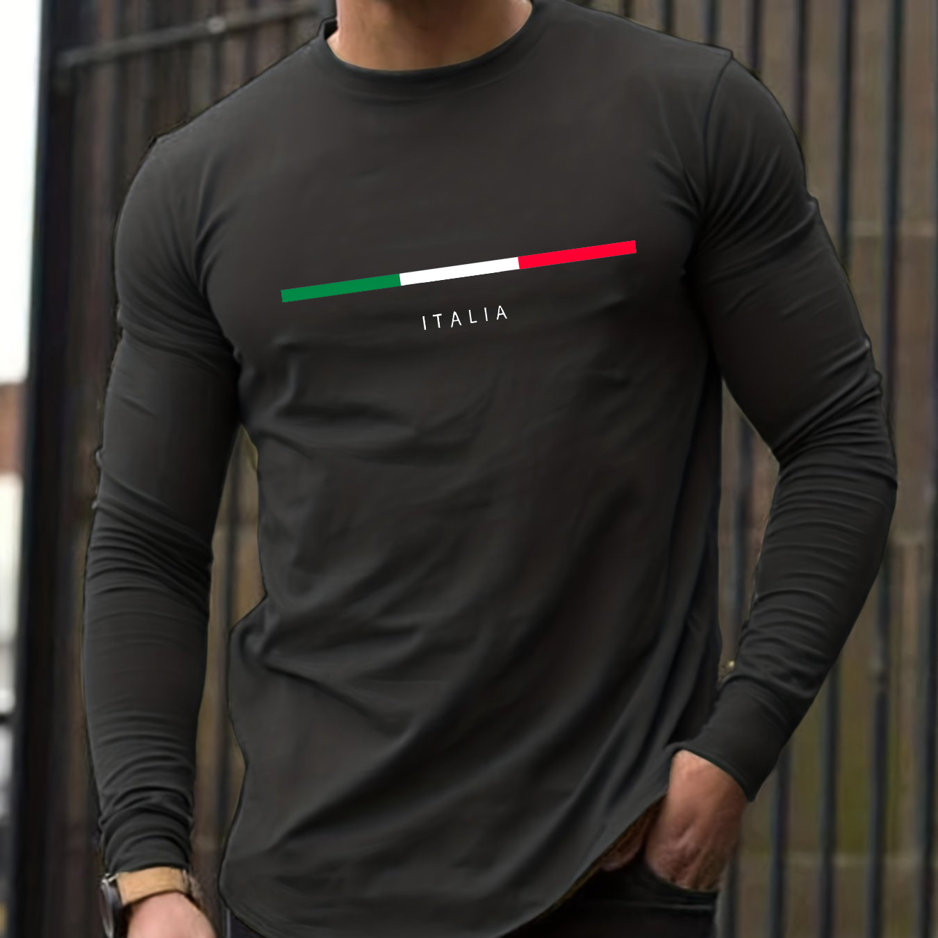 100% 순면 남성용 긴팔 라운드넥 루즈핏 이탈리아 패 - Mens Fashion Casual 리뷰 및 가격