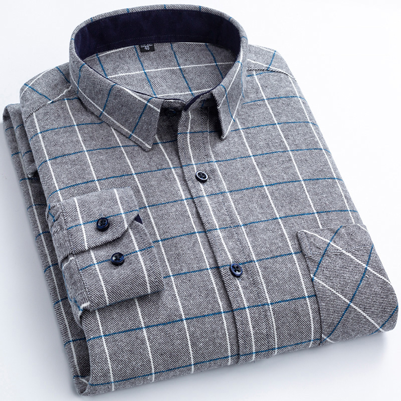 남성용 새로운 플란넬 체크 무늬 셔츠, 봄 코튼 이지  - Dress Shirt Non-Iron 리뷰 및 가격