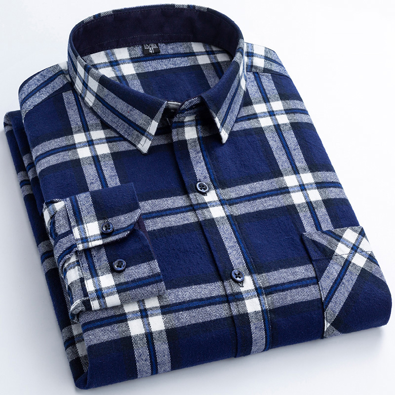 남성용 새로운 플란넬 체크 무늬 셔츠, 봄 코튼 이지  - Dress Shirt Non-Iron 리뷰 및 가격