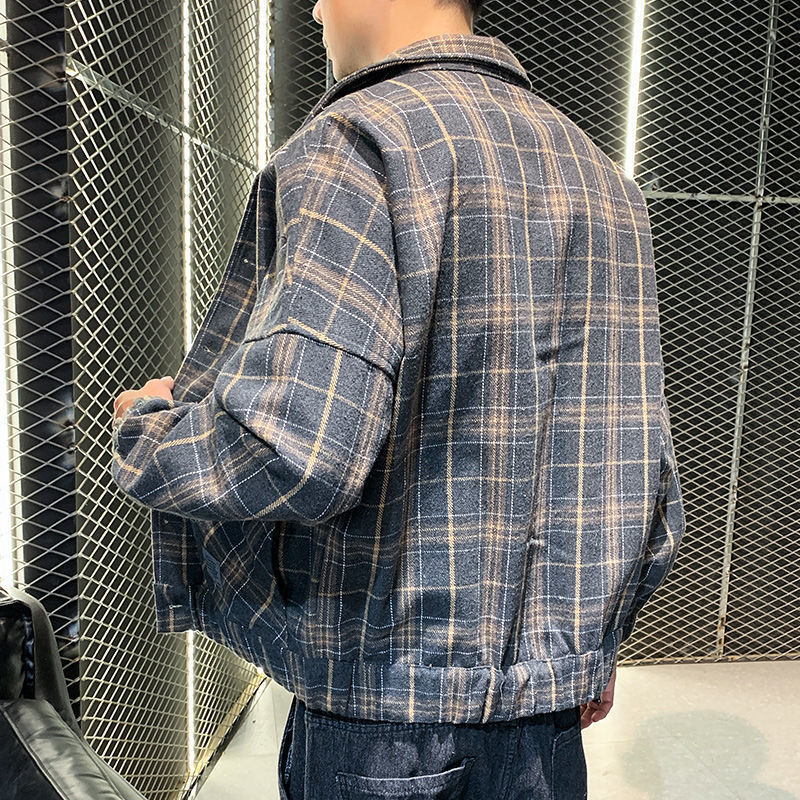 GELITAYIN 짧은 남성 울 & 블렌드 코트 격자  - Men'S Fashion Reviews 리뷰 및 가격