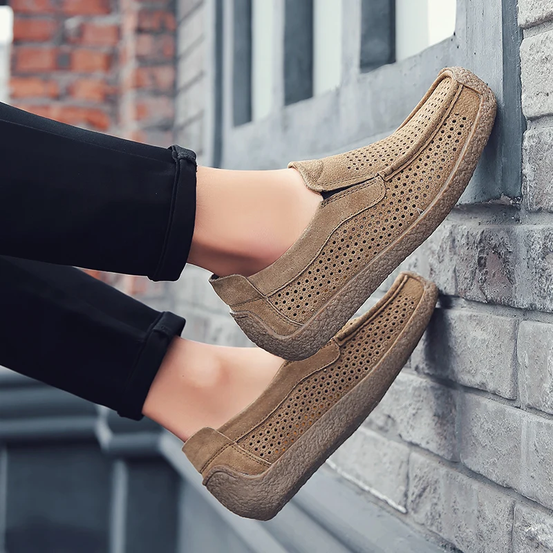 남성 로퍼 고품질 슬립온 캐주얼 신발 가죽 두꺼운 밑창 - Suede Loafers Men 리뷰 및 가격