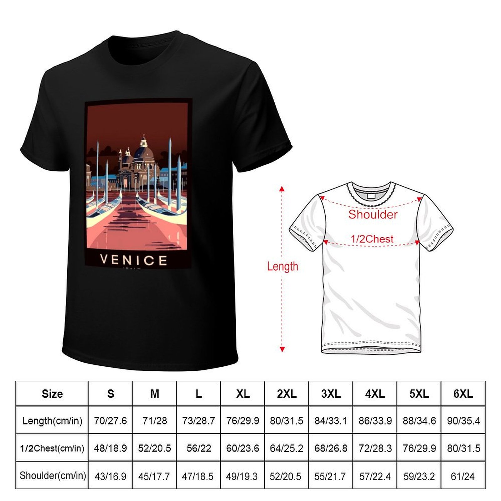 베니스 이탈리아: 여행 및 관광 광고 프린트 티셔츠 캐 - Men'S Fashion Venice Italy 리뷰 및 가격