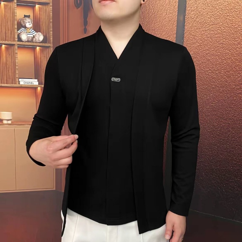가을과 겨울 신상 남성용 라이트 럭셔리 페이크 투피스  - Mens Fashion Casual 리뷰 및 가격