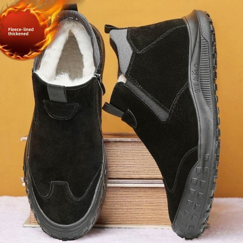 겨울 남성 신발 플러시 따뜻한 코튼 신발 패션 하이 탑 - Suede Loafers Men 리뷰 및 가격