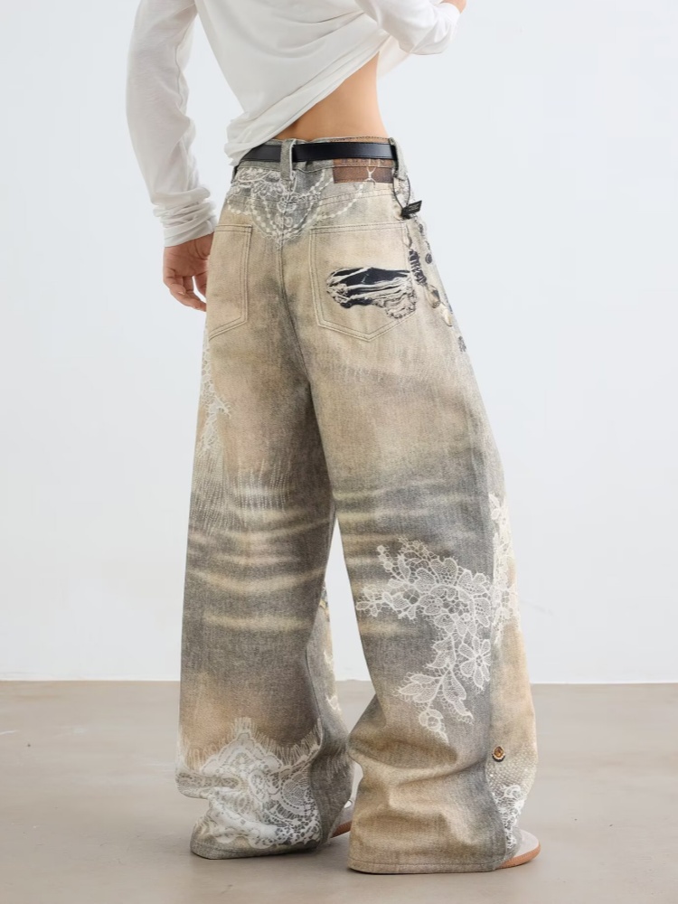 2025 사이버 Y2K 스트릿웨어 3D 프린팅 빈티지  - Men'S Fashion Nova Jeans 리뷰 및 가격