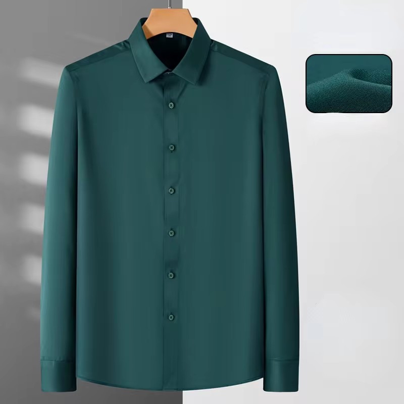 다림질 필요 없는 마이크로 탄성 남성용 긴팔 드레스 셔 - Dress Shirt Non-Iron 리뷰 및 가격