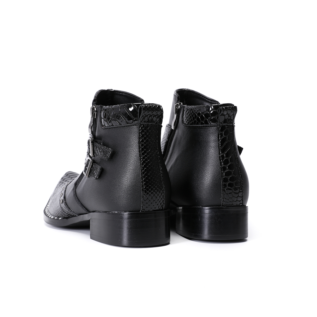 패션 리벳 포인티드 토 남성용 정품 가죽 오토바이 앵클 - Mens Fashion Dress Shoes 리뷰 및 가격