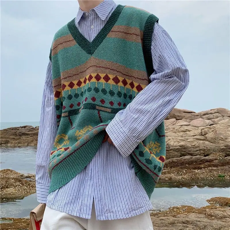 남성용 한국 패션 니트 조끼, 인기 의류, 민소매, 비 - Men'S Fashion Reviews 리뷰 및 가격