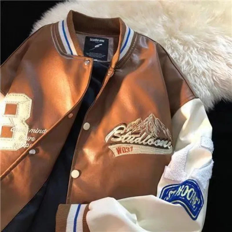 2026 2024 뉴 아메리칸 레트로 하이 PU 가죽  - Bomber Jacket Men 리뷰 및 가격