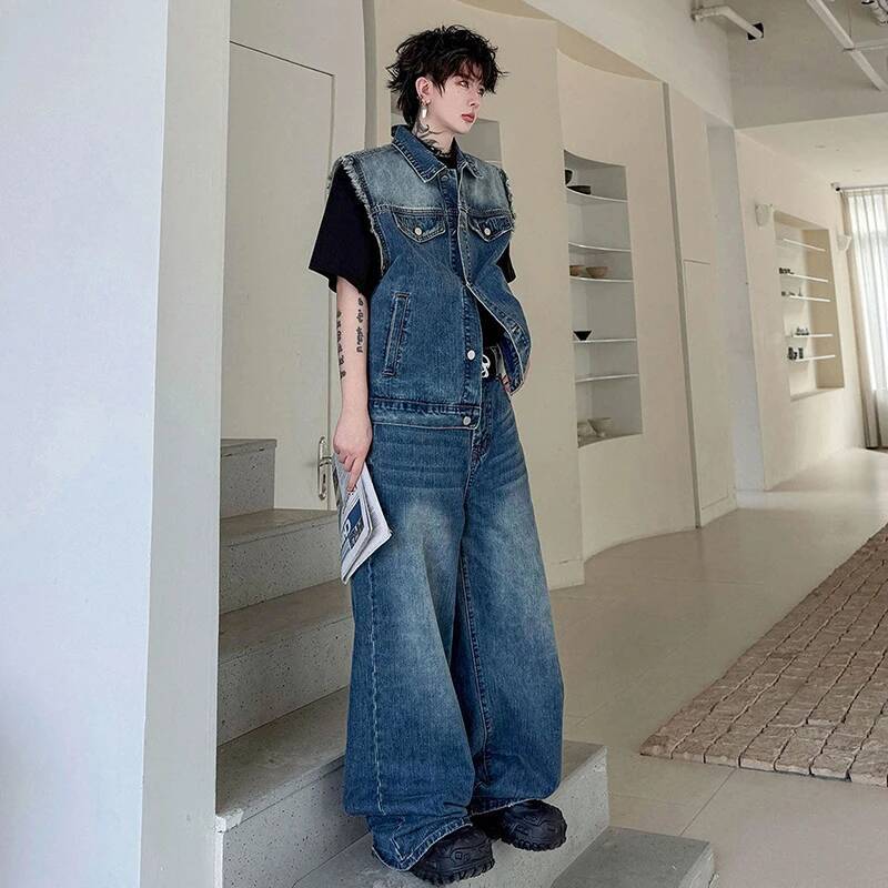 LUZHEN 2026 여름 데님 투피스 세트 남성 패션 - Mens Fashion Streetwear 리뷰 및 가격