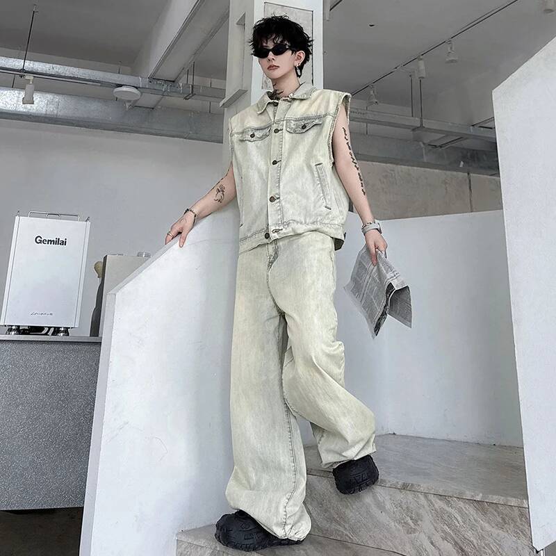 LUZHEN 2026 여름 데님 투피스 세트 남성 패션 - Mens Fashion Streetwear 리뷰 및 가격