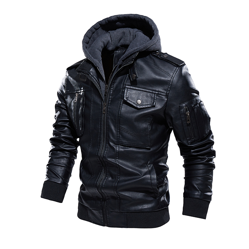 오토바이 가죽 자켓 남자 플러스 벨벳 따뜻한 겨울 가죽 - Bomber Jacket Men 리뷰 및 가격