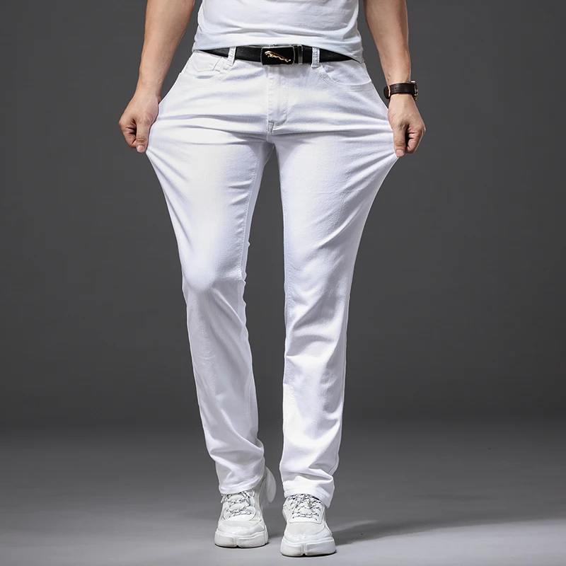 남성 슬림 화이트 청바지 새로운 탄력 패션 캐주얼 클래 - Men'S Fashion Nova Jeans 리뷰 및 가격