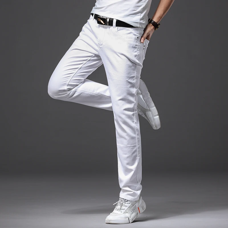 남성 슬림 화이트 청바지 새로운 탄력 패션 캐주얼 클래 - Men'S Fashion Nova Jeans 리뷰 및 가격