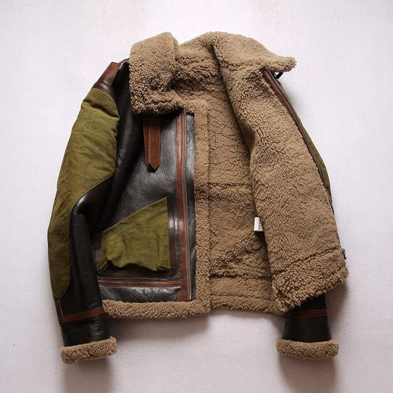하이 퀄리티 슈퍼 웜 진짜 양 가죽, 18oz 캔버스  - Bomber Jacket Men 리뷰 및 가격