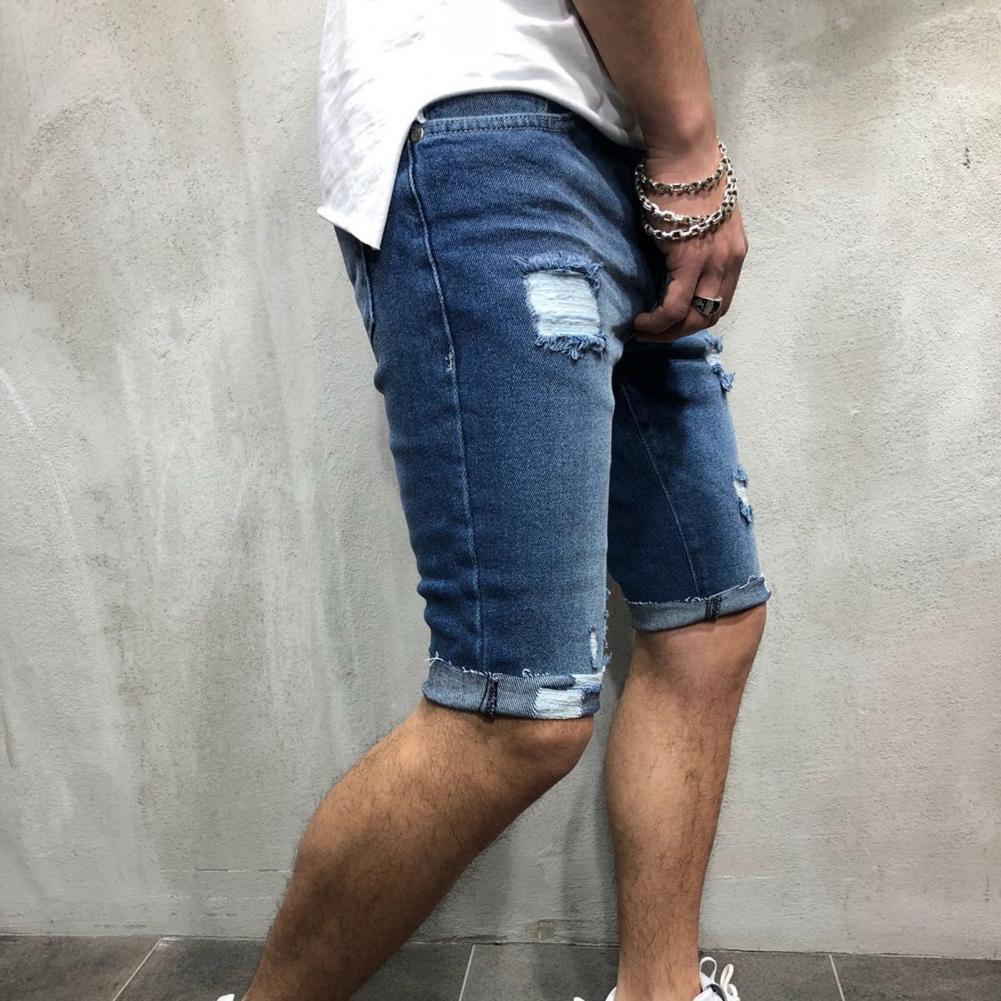 남성 짧은 청바지 데님 꽉 반바지 찢어진 구멍 스키니  - Skinny Jeans Ripped 리뷰 및 가격
