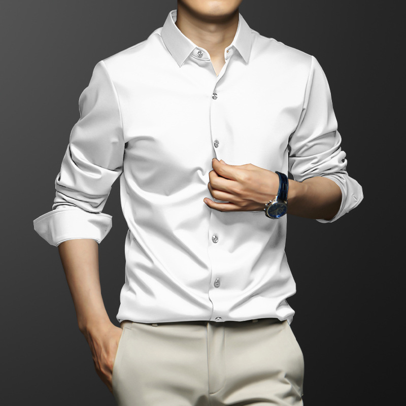고품질 남성용 긴 소매 셔츠 고급스러운 주름 방지 비철 - Dress Shirt Non-Iron 리뷰 및 가격