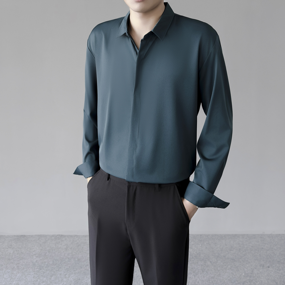 봄 여름 얇은 남성용 시원한 아이스 실크 셔츠 포멀 비 - Dress Shirt Non-Iron 리뷰 및 가격